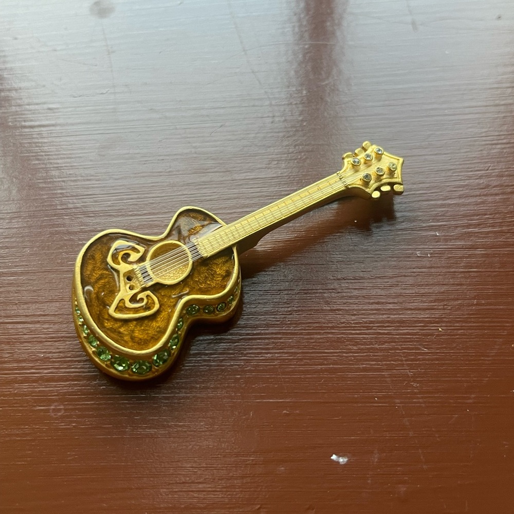 Vintage Bob Mackie Guitar Brooch